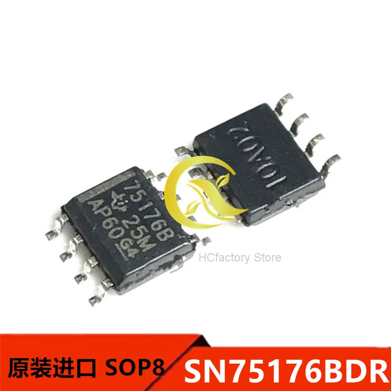 Original 10uds sn75176bdr pacote sop8 acessórios importados transceptor ônibus diferencial chip produtos