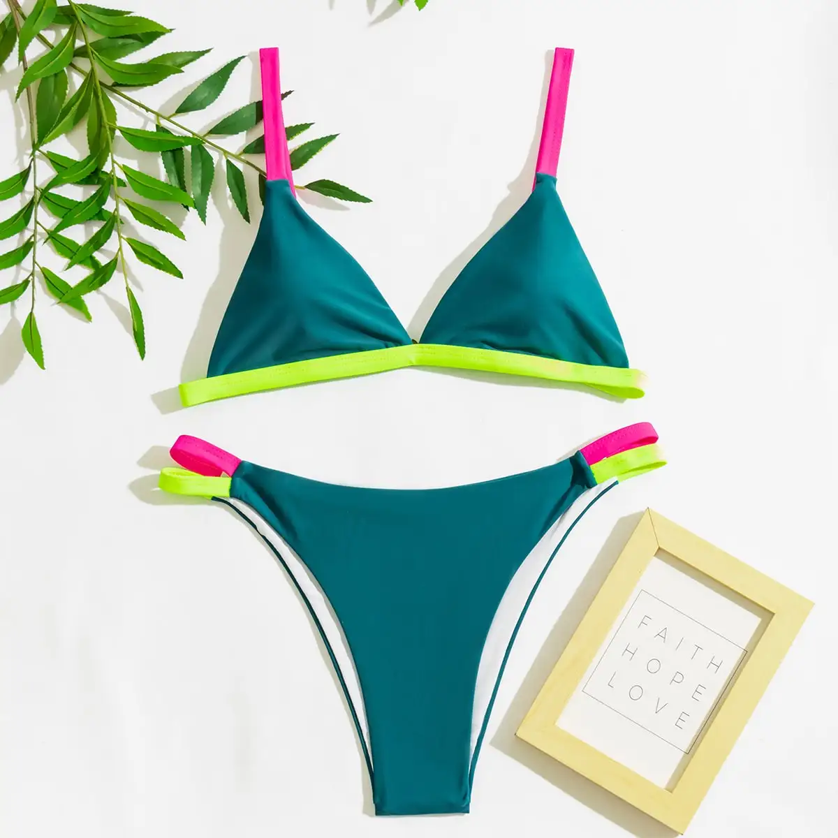 YOUDIAN Matching color bikini, a variety of color options, sexy split two-piece bikini set