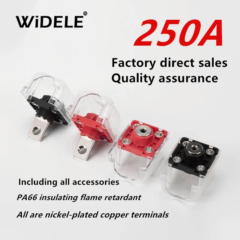 

WiDELE, 1 пара, 250 А, красный и черный, новый терминал для хранения энергии, тип через стену, сильноточный медный разъем, клемма батареи