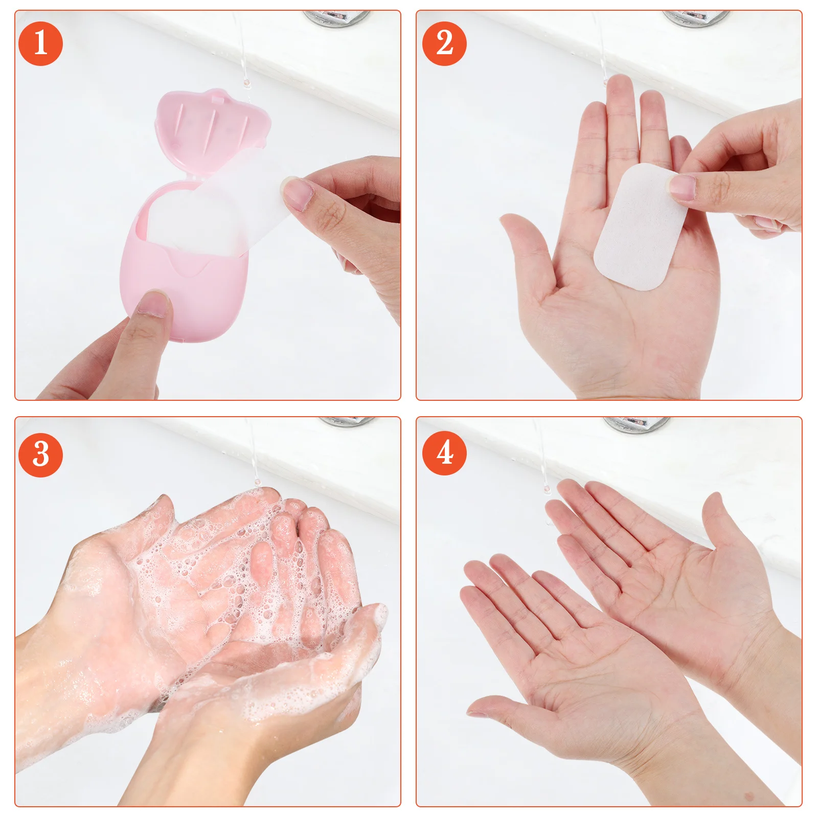 

3Pcs Paper Soap Sheets Travel Soap Lightweight Portable Hand Body Washing Strips Multi-Color Travel Hiking Essentials