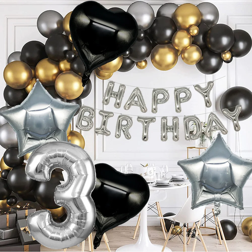

Happy Birthday Letter Banner kit Big Number Foil Helium Balloons for Birthday Party Activities Decor Mylar Inflate Supplies