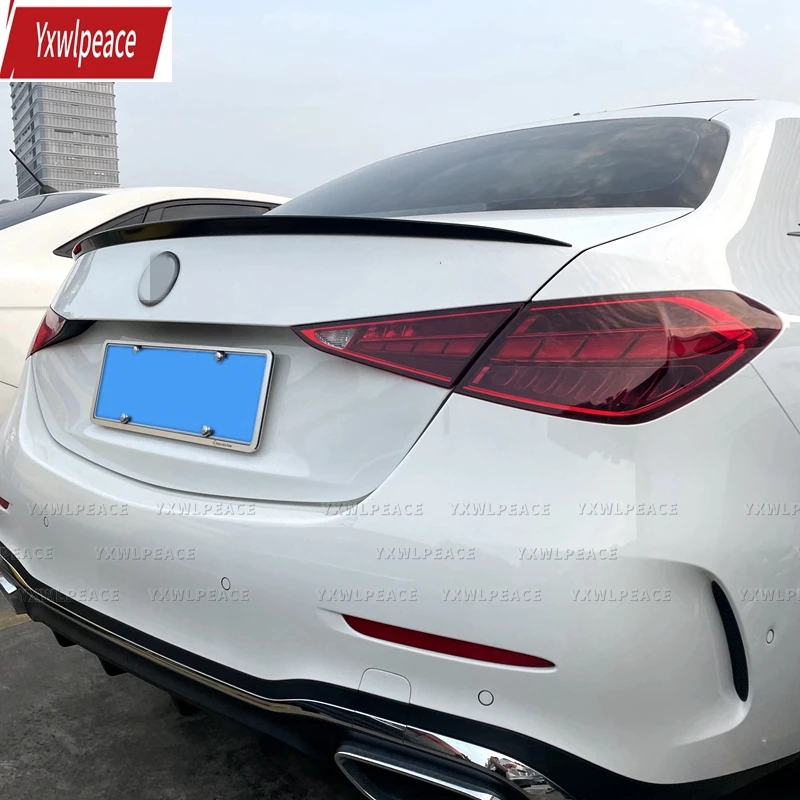 For Mercedes W206 4Door C-Class AMG Style C200 C260 ABS Plastic Unpainted Primer Rear Trunk Boot Wing Lip Spoiler 2020-2022