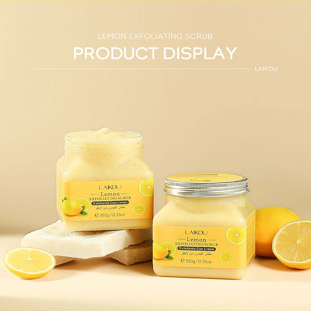 

LAIKOU 350g Exfoliating Lemon Body Scrub, Dead Skin Remover Body Exfoliator, Deep Cleansing Moisturizing Nourishing Scrub