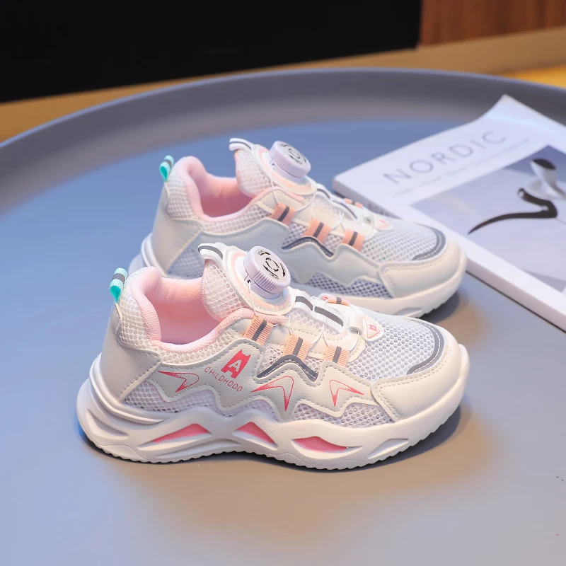 

Elastic Soft Bottom Kids Mesh Sport Shoes Skin Friendly Fabric Breathable Layout Daily Outdoor Fitness Running Sneakers