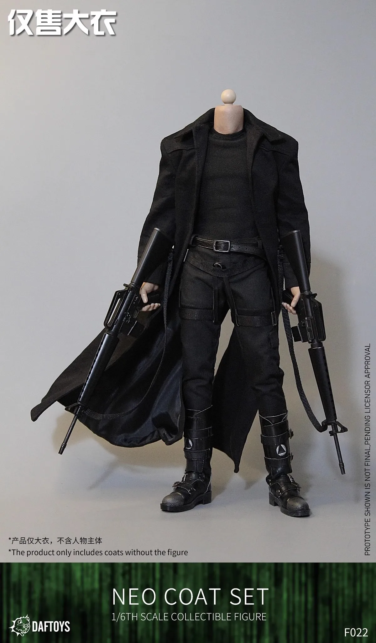 DMTOYS F022 1/6 Male Soldier Keanu Reeves Fashion Long Windbreaker Coat Model For 12'' Action Figure Body In Stock