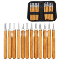 12pcs Professional DIY Wood Carving Chisel Knife Hand Tool Set For Basic Detailed Carving Woodworkers Gouges Arts Crafts Cutter