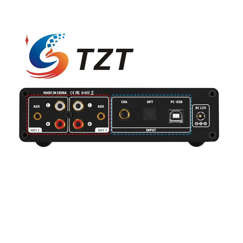 TZT SUCA AUDIO DAC-Q11 Dual-core Audio Decoder ESS9038+AK4493 Hifi DAC with Two OLED Screens for DSD256