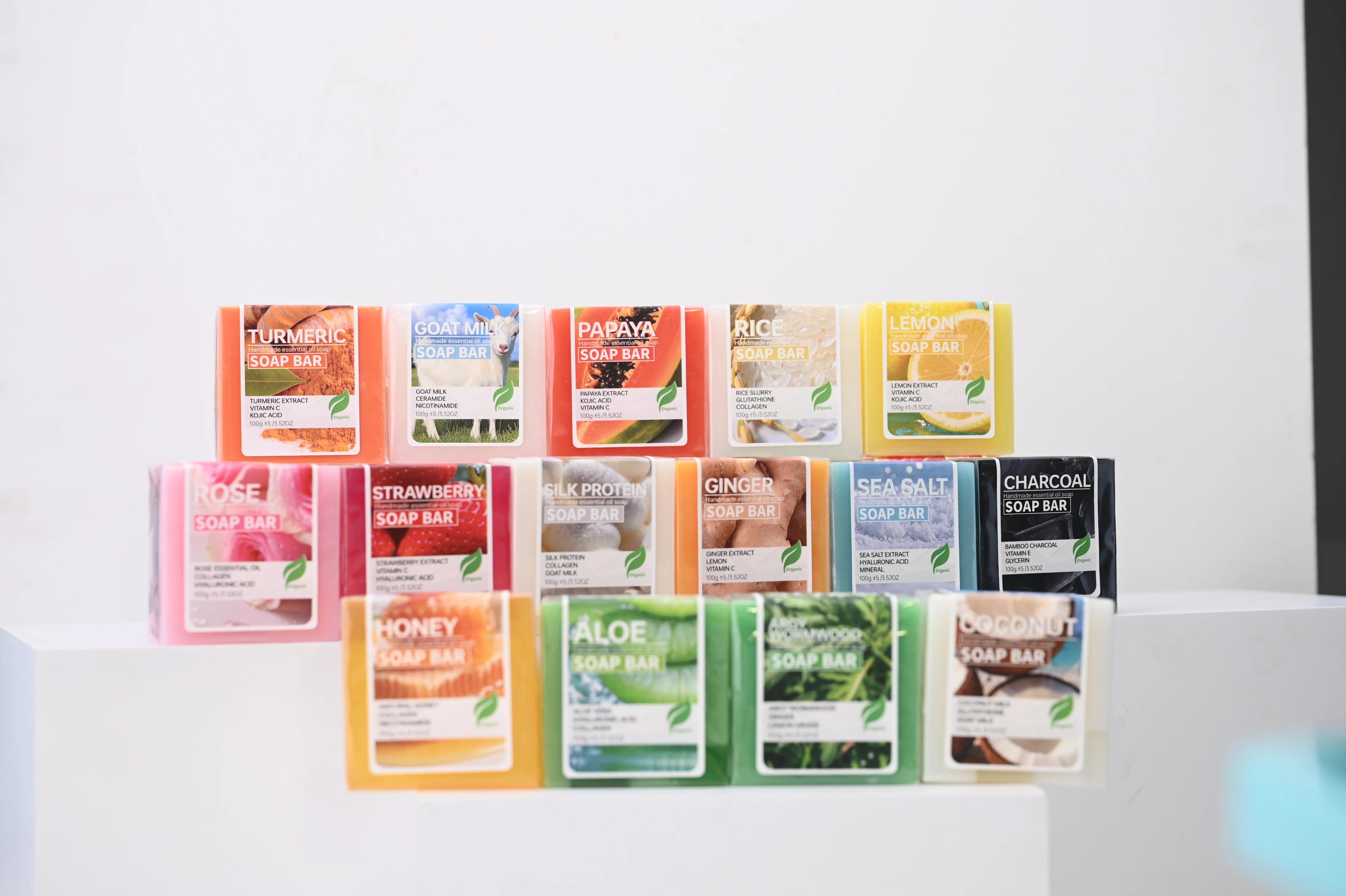 100 جرام A + مستخلص القهوة المغذي اليدوية الصابون التطهير العميق تبييض مع البابايا جوز الهند الأرز صابون حليب الماعز