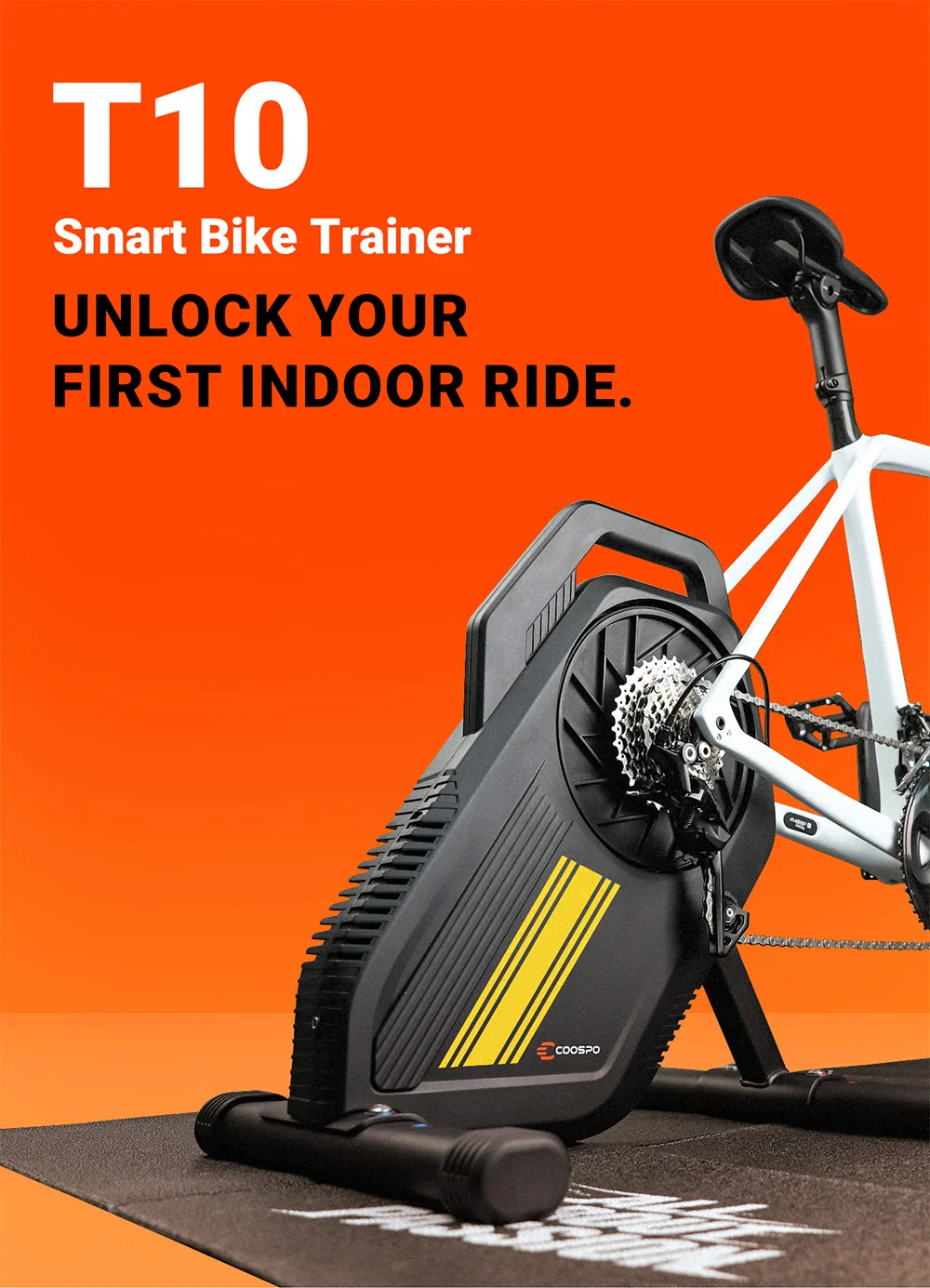COOSPO T10 Smart Bike Trainer MTB Rennrad Heimtrainer mit Integriertem Leistungsmesser BLE5.0 ANT+ 2200W Indoor-Cycling – Detail 1