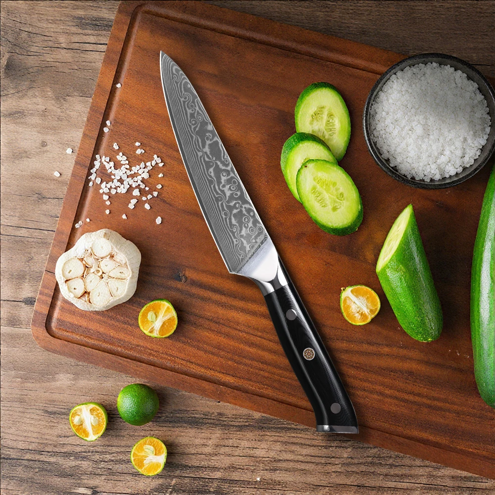 

5" Utility Knife High Quality 67 Layer Damascus Steel Kitchen Peeling Slicing Paring Knife Chef Cooking Tools G10 Handle