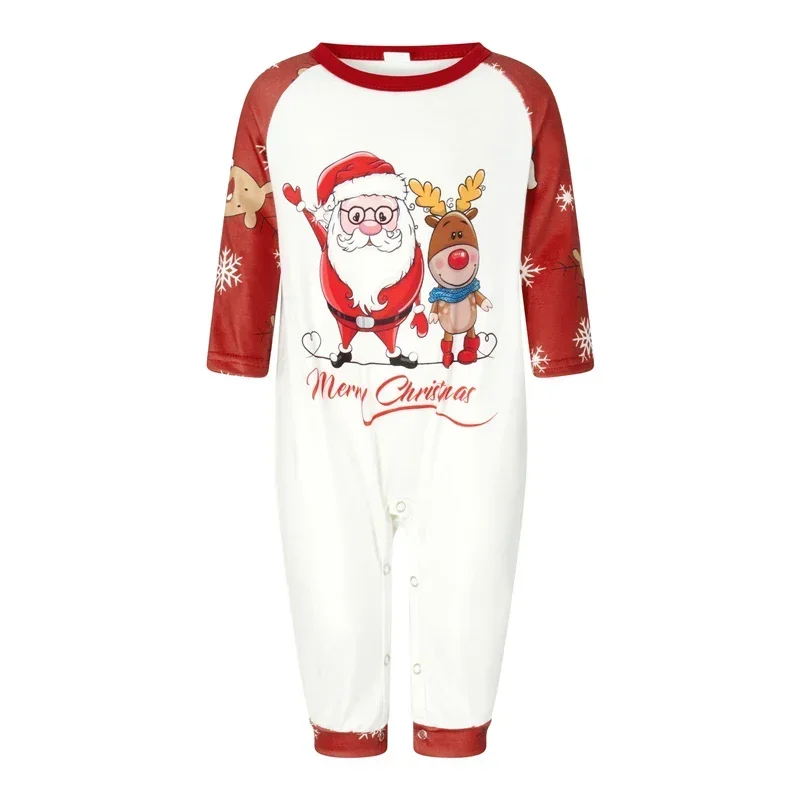 Christmas Family Pajamas Matching Set Santa Elk Print Long Sleeve Tops and Pants 2 Pieces Loungewear Soft Sleepwear