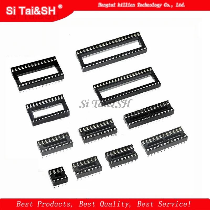 10PCS IC Sockets DIP6 DIP8 DIP14 DIP16 DIP18 DIP20 DIP28 DIP40 pins Connector DIP Socket 6 8 14 16 18 20 24 28 40 pin