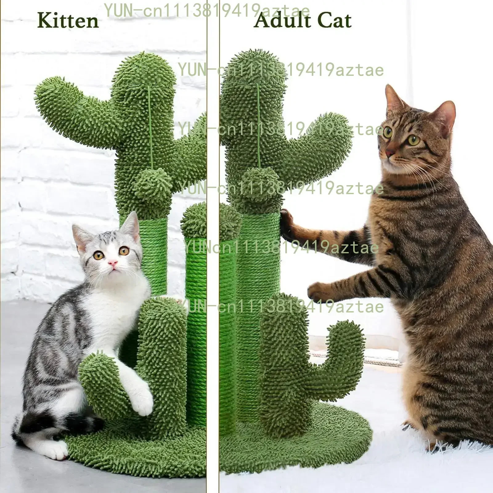 53cm/21'' Cat Scratching Post, Cactus Scratcher Climbing Tree Tower with Hanging Ball Toy Scratch Posts for Kittens Adult Cats