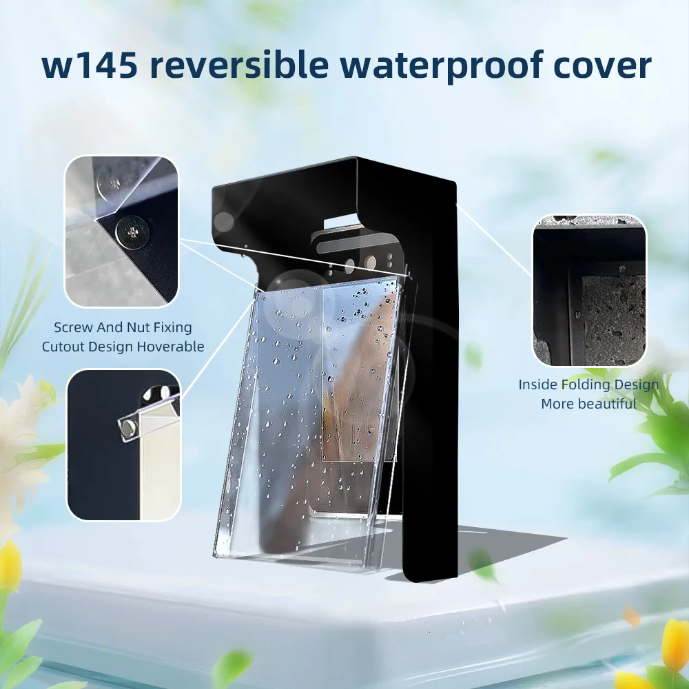 Protective cover for face recognition attendance access control machine, rain cover with strong metal flip design