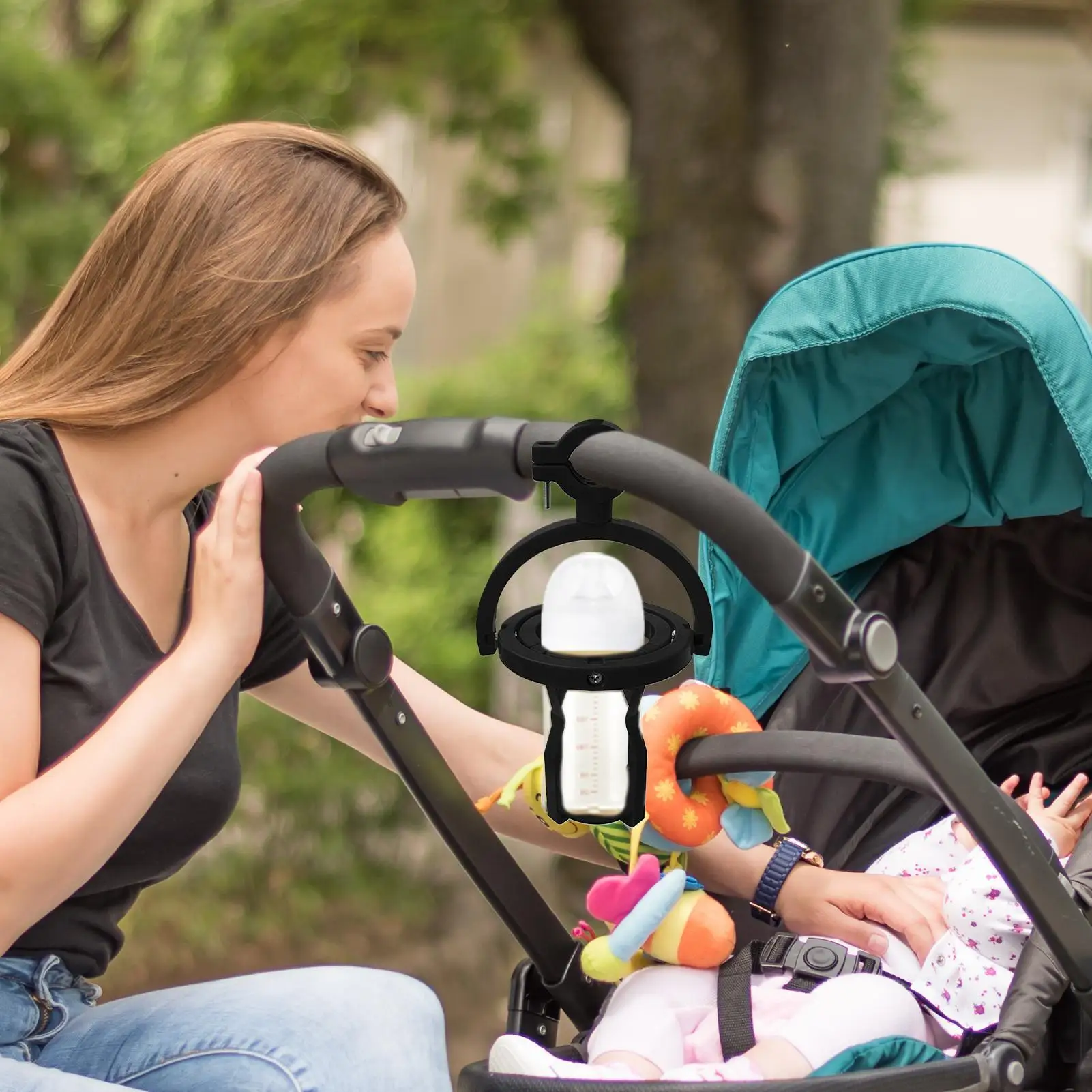 Gyro Shape Self-Leveling Cup Holder Anti-Spill Water Bottle Cage for Tractor Bike Motorcycle Bus Driver Boat Truck Outdoors