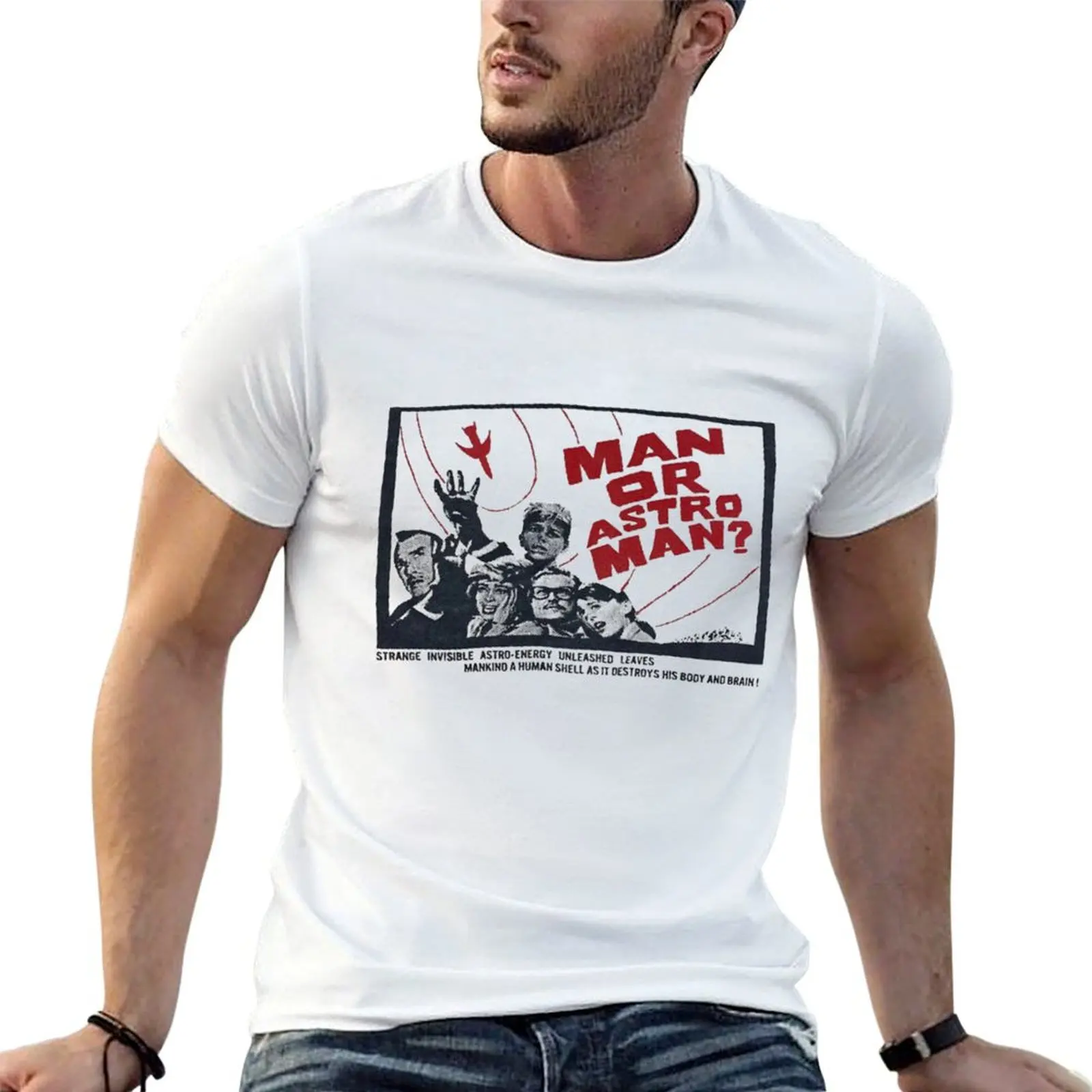 Vintage Man Or Astro-Man? Estrus Records Surf Rock T-Shirt Holiday Vacation Tee Shirt
