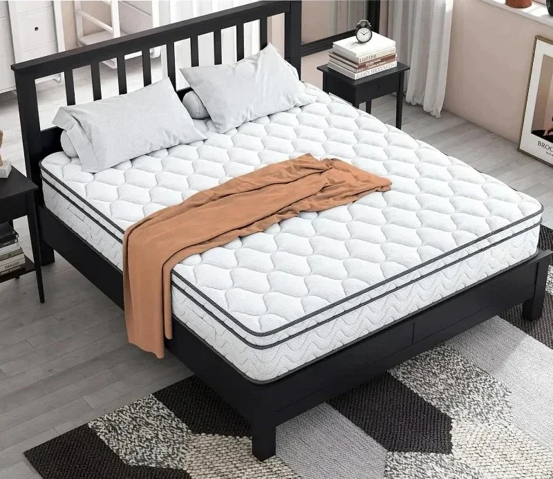 Full Size Mattress, Hybrid Full Mattress in a Box, Double Mattress with Memory Foam and Pocket Spring