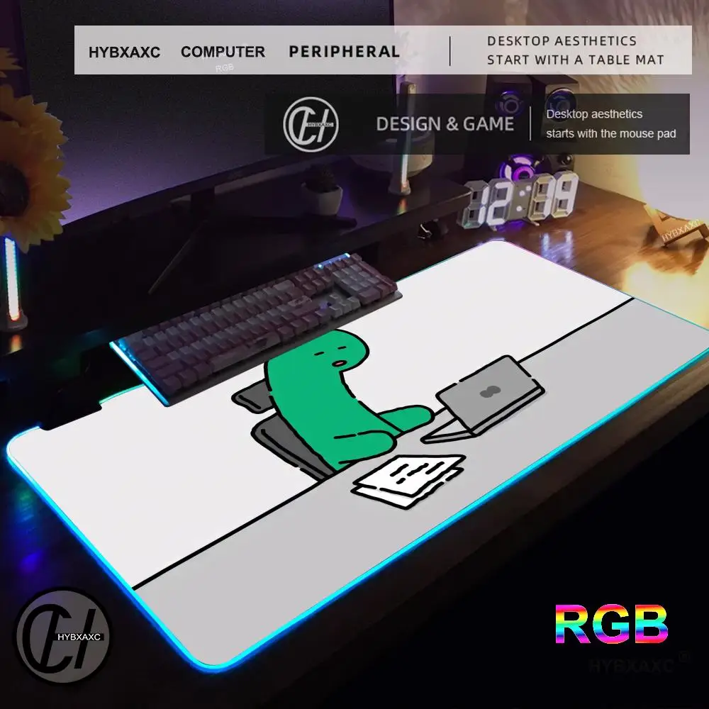 

90x40 HYBXAXC Mouse Pad RGB Gaming Mouse Pad Desk Mat HD Gamer Large LED Light XXL Cartoon J-Joguman Studio Cute RGB Mouse Pad