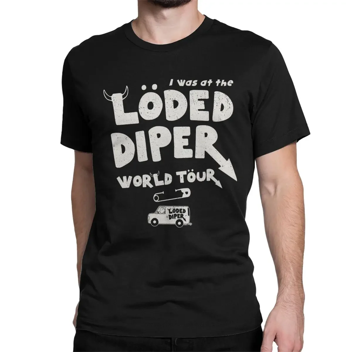 I Was At The Loded Diper World Tour Men T Shirts Vintage Short Sleeve T-Shirt Pure Cotton Plus Size Clothing Graphic Tee Shirt