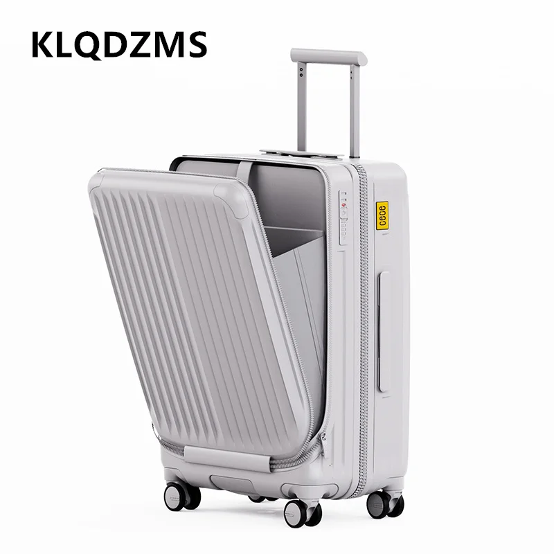 

KLQDZMS Cabin Suitcase Front Opening Boarding Box Portable Trolley Case 20"24 Inch Expandable Large Capacity Rolling Luggage