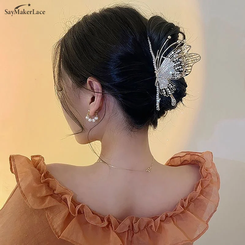 

1pcs Elegant Metal Butterfly Hair Clip For Women Fashion Hair Claw Barrettes Hairpin Accessories