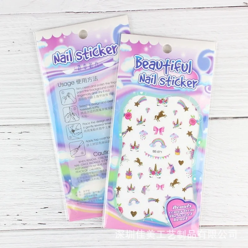 

Beauty Multi Pattern Art Cartoon Children Nail Sticker Adhesive DIY Nail Art Tattoo Temporarily Nail Tips Decals Decor