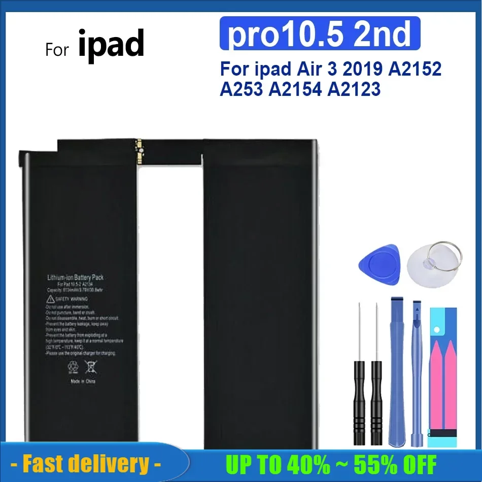 

Pro10.5 2nd Replacement High Quality Battery For Ipad Air 3 (2019) A2152 A253 A2154 A2123 Tablet 8134mAh Batteries