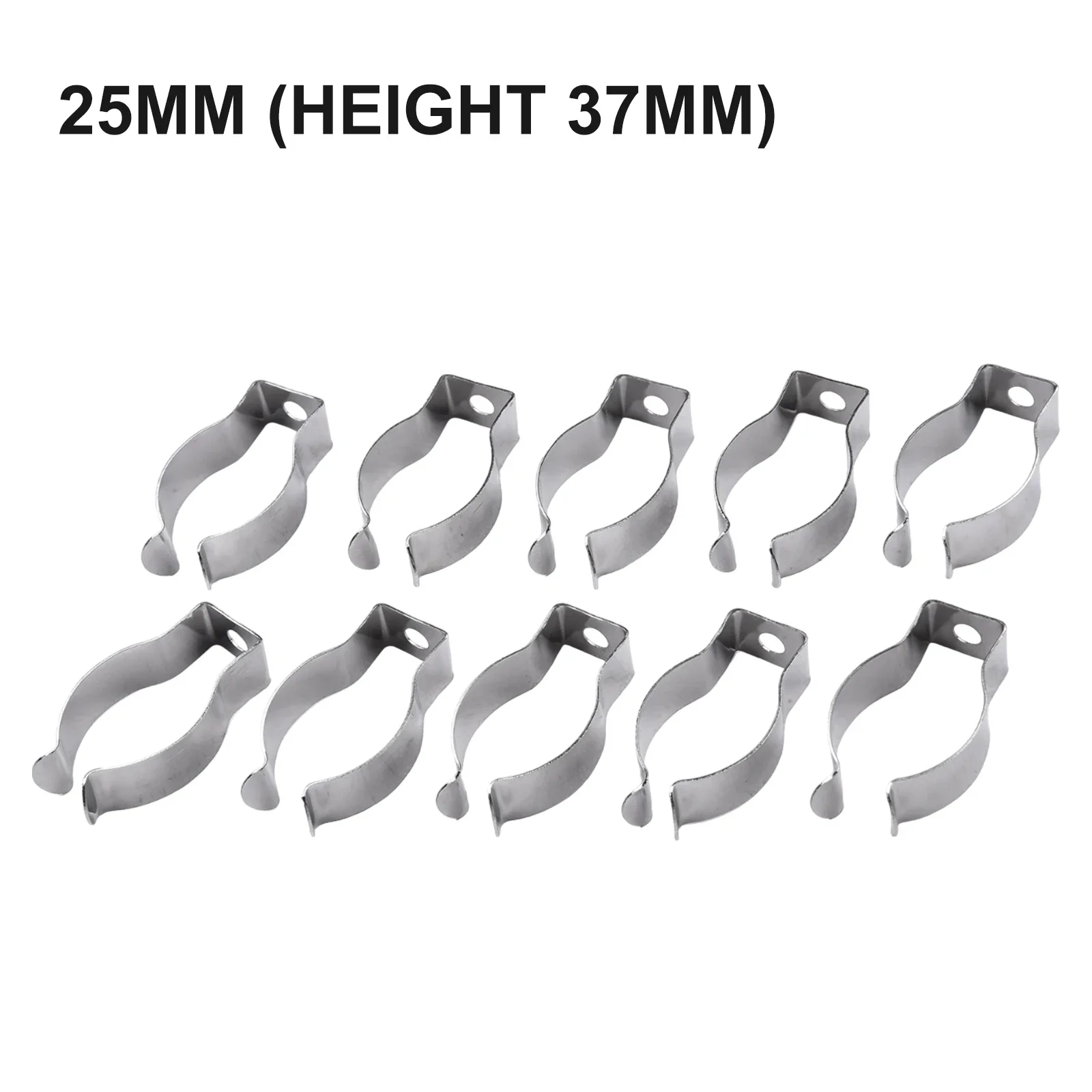 

10pcs Spring Loop Clamp Open Spring Clamp Silver Stainless Steel Narrow Base Tool 6mm-35mm Heavy Duty Tool Storage Hangers