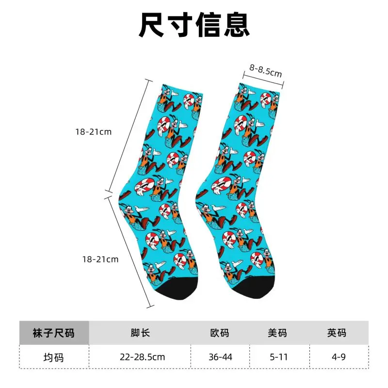 Custom Goofy Goof Mens Crew Socks Unisex Fashion Anime Cartoon Spring Summer Autumn Winter Dress Socks