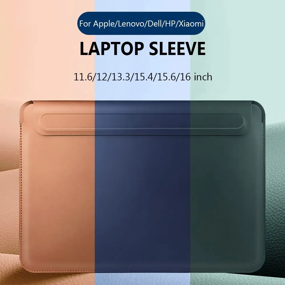 

11 13 15 inch Magnetic Cover Shockproof Ultrabook Sleeve PU Leather Laptop Bag Stand Case For Xiaomi Huawei Dell Lenovo