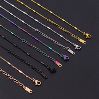 1/5/10PCS Wholesale Middle Cross Chain Necklaces For Women Men Simple Jewelry On The Neck Stainless Steel Chains Thin Girl Colar