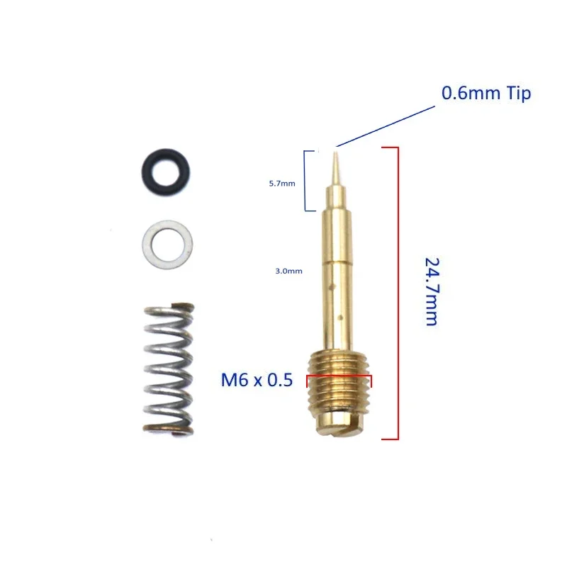Carburetor Mixture Screw Set For Yamaha Mikuni CV Carburetor 12R-14105-00 Pilot Air Fuel Motorcycle Adjustment Needle