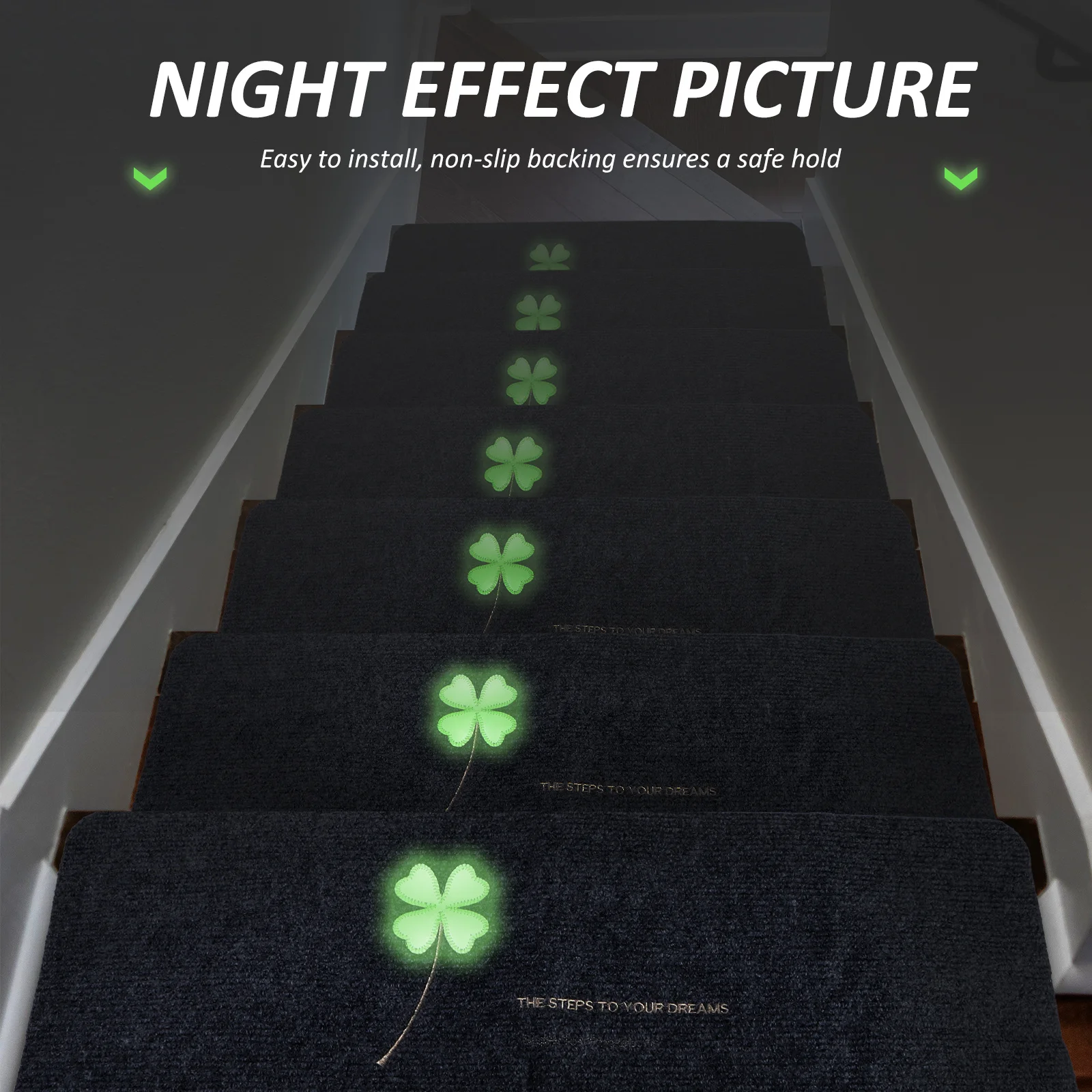 

1Pcs Non-Slip Luminous Self Adhesive Floor Protector Anti-Skid Pad for Office Hall Stair Use Luminous Floor Cushion