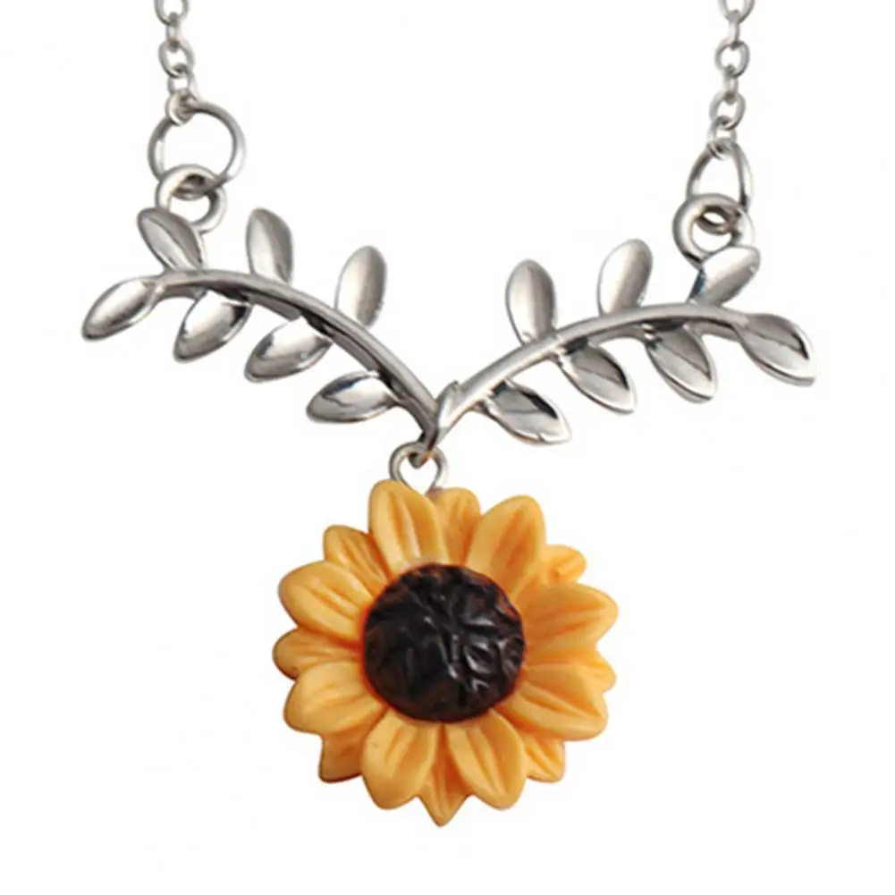 Jisensp модное ожерелье с веткой листьев и подсолнухом, женские вечерние ошейники, аксессуары для кетта, ожерелье «Я люблю тебя», ювелирное изделие, подарок