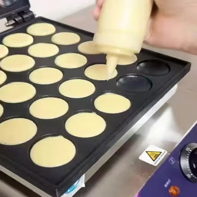 Electric double-sided stainless steel pancake machine for restaurants, non-stick coating, removable and washable frying pan