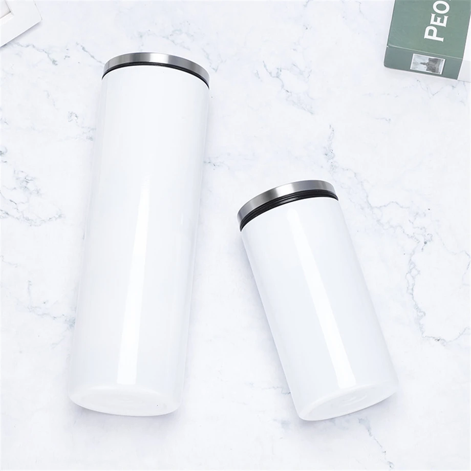 100pcs/Lot 20oz 600ml Sublimation Straight Tumbler Straw Mug Skinny Bottle Sippy Cup Glass 18/8 Stainless Steel Vacuum Insulated