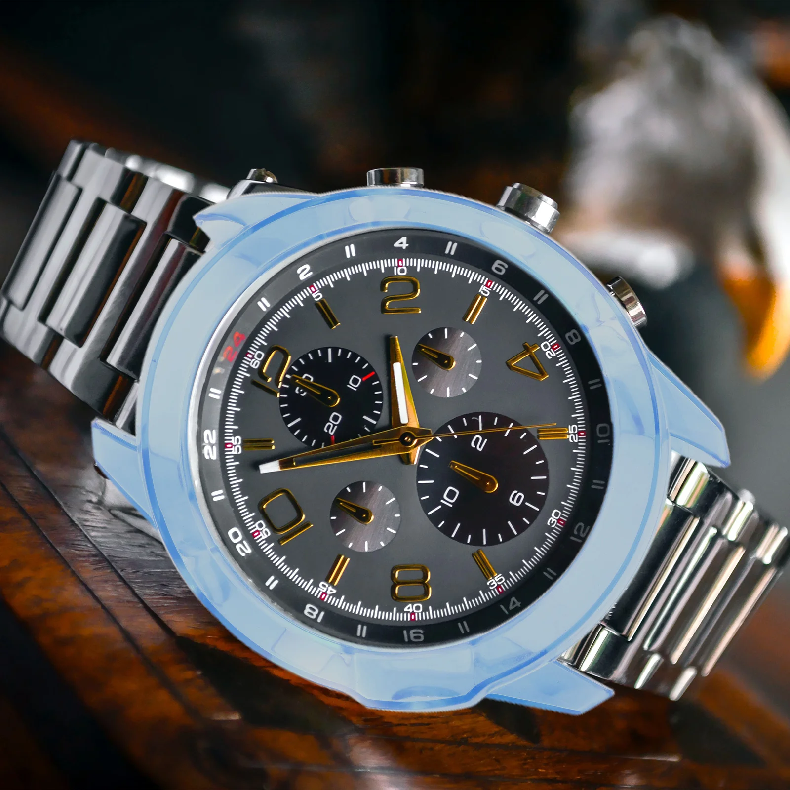 Transparent Blue Watch Protective Case for 6x Pro Full Front Cover Scratch Drop Bump Protection Easy Install Radian