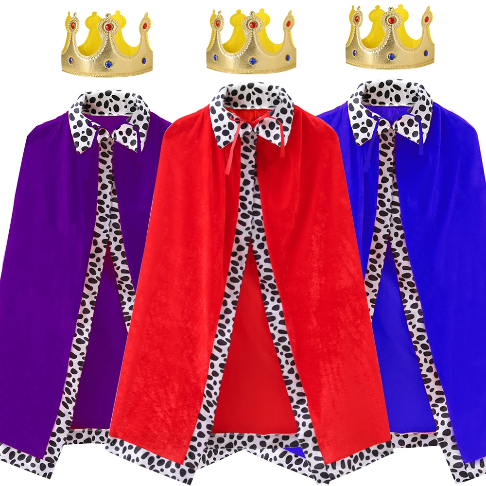 

Halloween Cloak King Prince Parent Child Event Party Cosplay Performance Red Blue Purple Christmas Cloak Shawl