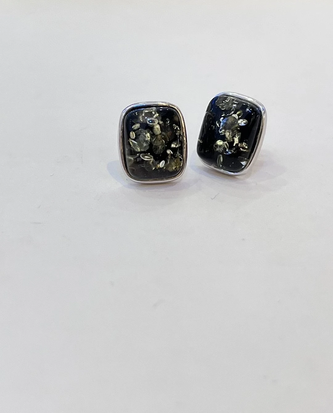 

Certificated 925 Silver Natural Baltic Green Plant Amber Ear Stud Niche Gemstone Cushion Earrings Unique Women Jewellery Bijoux