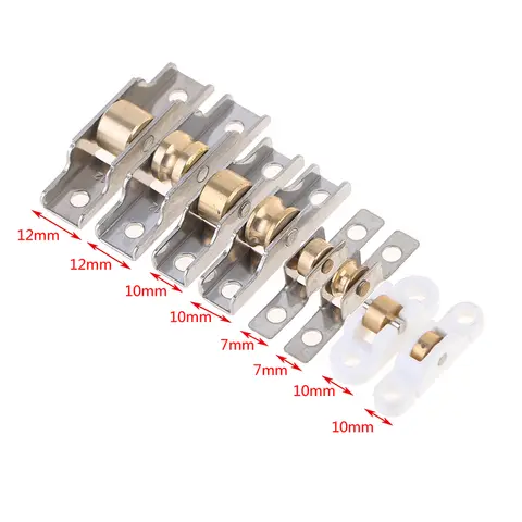 7mm 10mm 12mm Stainless Steel Window Pulley Glass Sliding Door Roller Runner Display Cabinet Mute Wheel Track Pulley Furniture