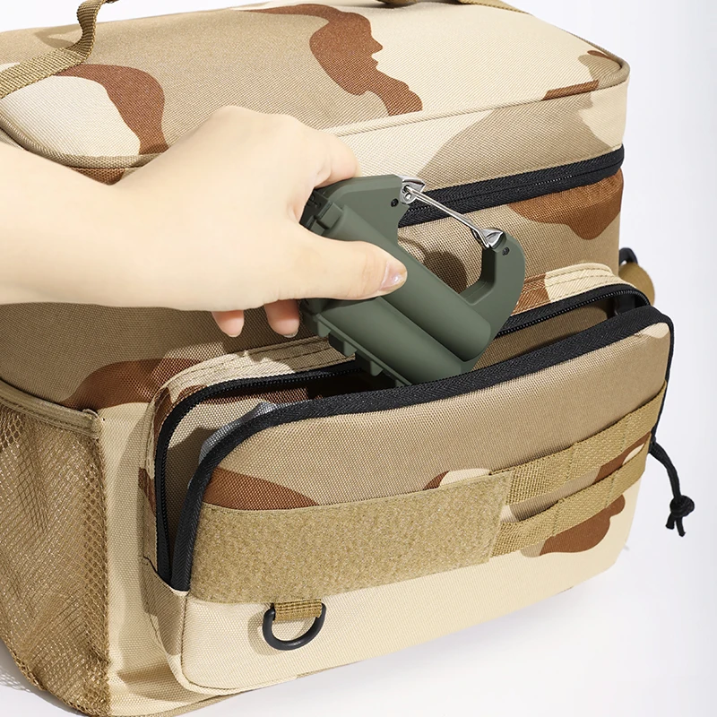 Taktische Thermo-Kühltasche mit hoher Kapazität, isolierte Lunchbox für den Außenbereich, auslaufsicher, isolierte, langlebige Lunchtasche für Männer, Mahlzeit ca – Detail 12