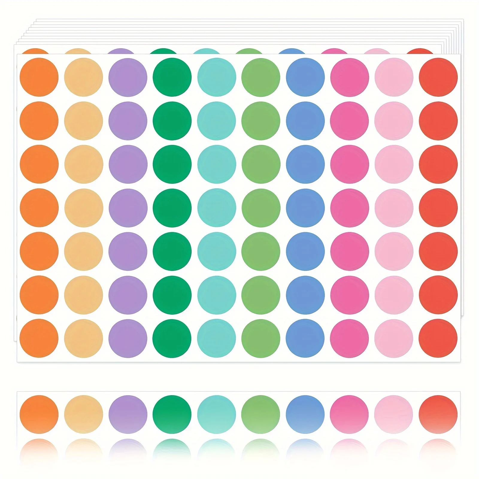 1050 Pcs 1 Inch 10 Colors Round Colored Dot Stickers for Teaching Papers, Color Coding Labels, Circle Dots Stickers