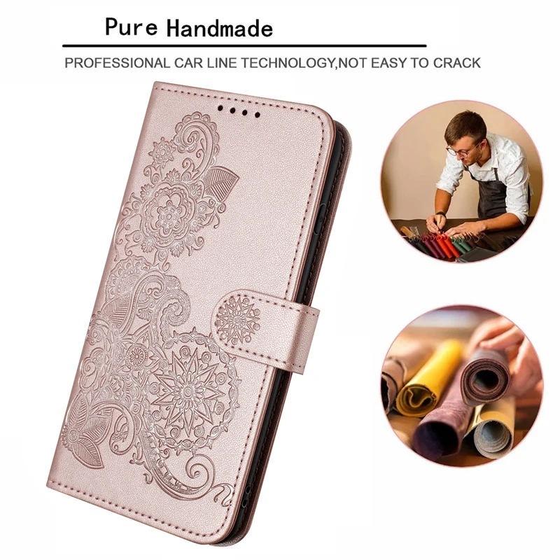 Wallet Datura Embossed Leather Phone Cases For Huawei Mate 20 Pro/10 Lite/7/6/P samrt 2019/P40/P30/P20/P10 Lite/X50/X50i/X40/X8