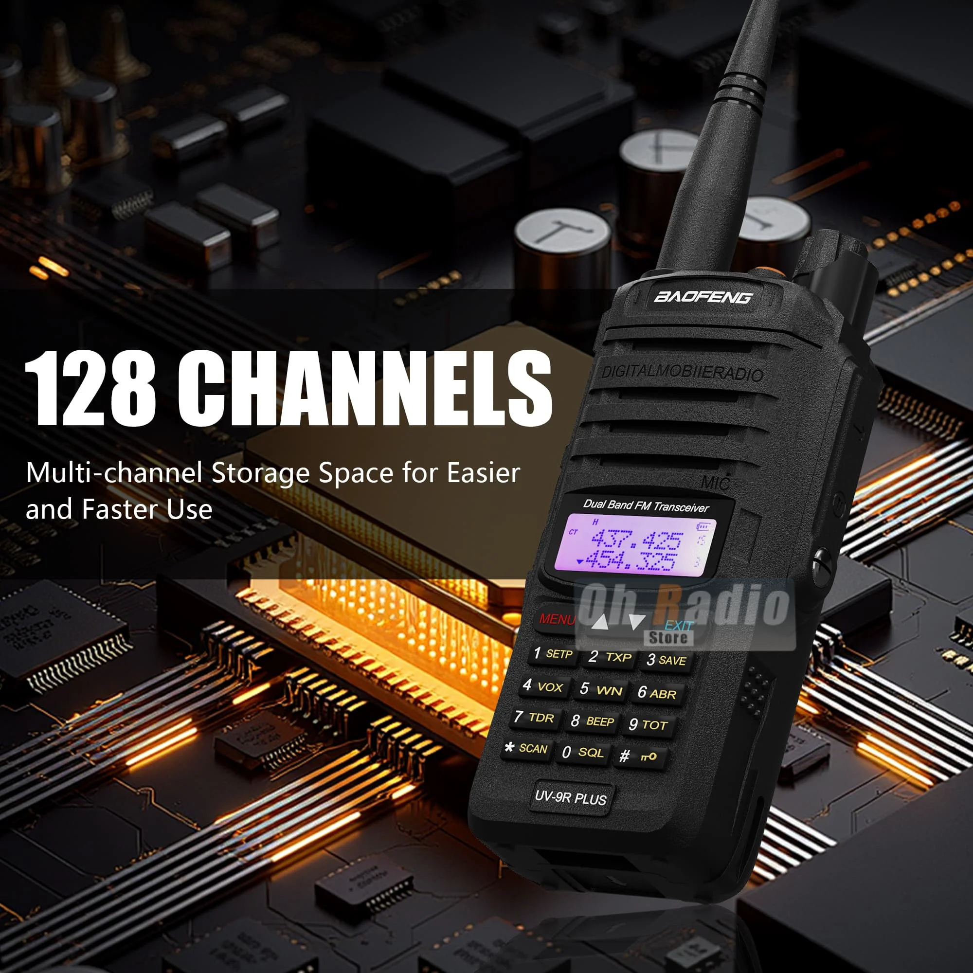 Baofeng UV-9R Plus IP67 Waterproof Walkie Talkie 8W FM Radio LED Type-C VHF UHF Long Range UV-9R Plus Portable Ham Two Way Radio