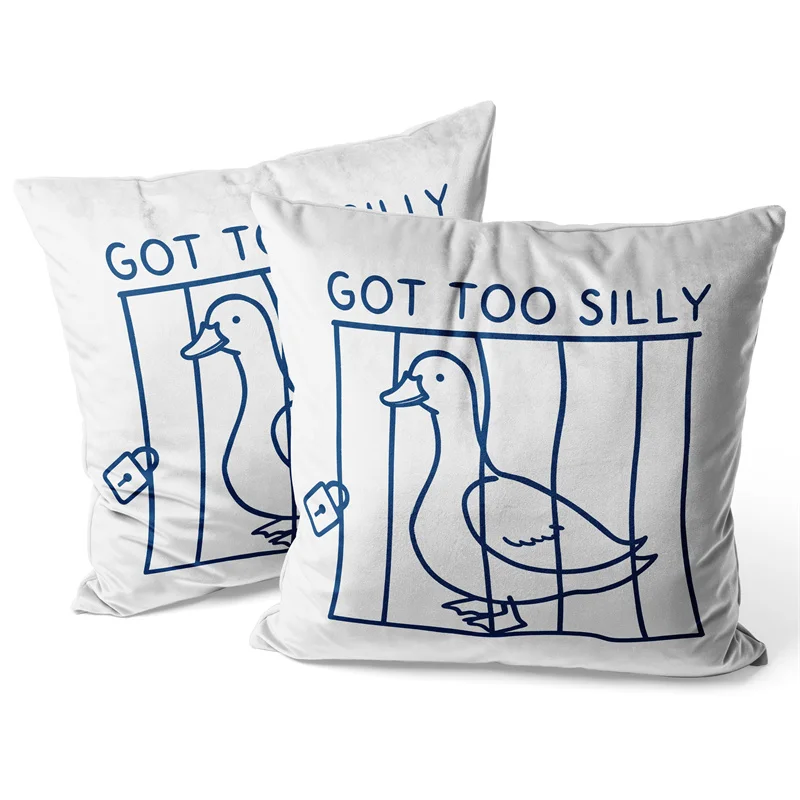 Gaslight Gatekeep Girlboss Got Too Silly Funny Goose Pun Humor Throw Pillow Covers Cushion Cases Pillowcases 45cm x 45cm