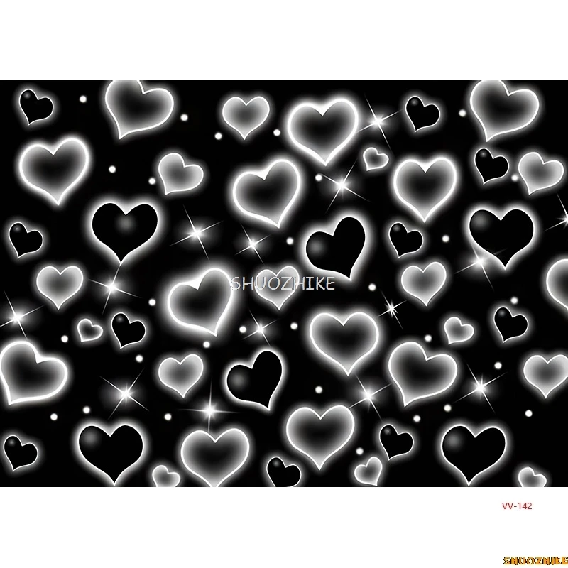 SHUOZHIKE Bokeh Abstract Dream Photography Backdrops Fuzzy Heart Valentine's Day Romantic Love Photo Studio Background RQ-08