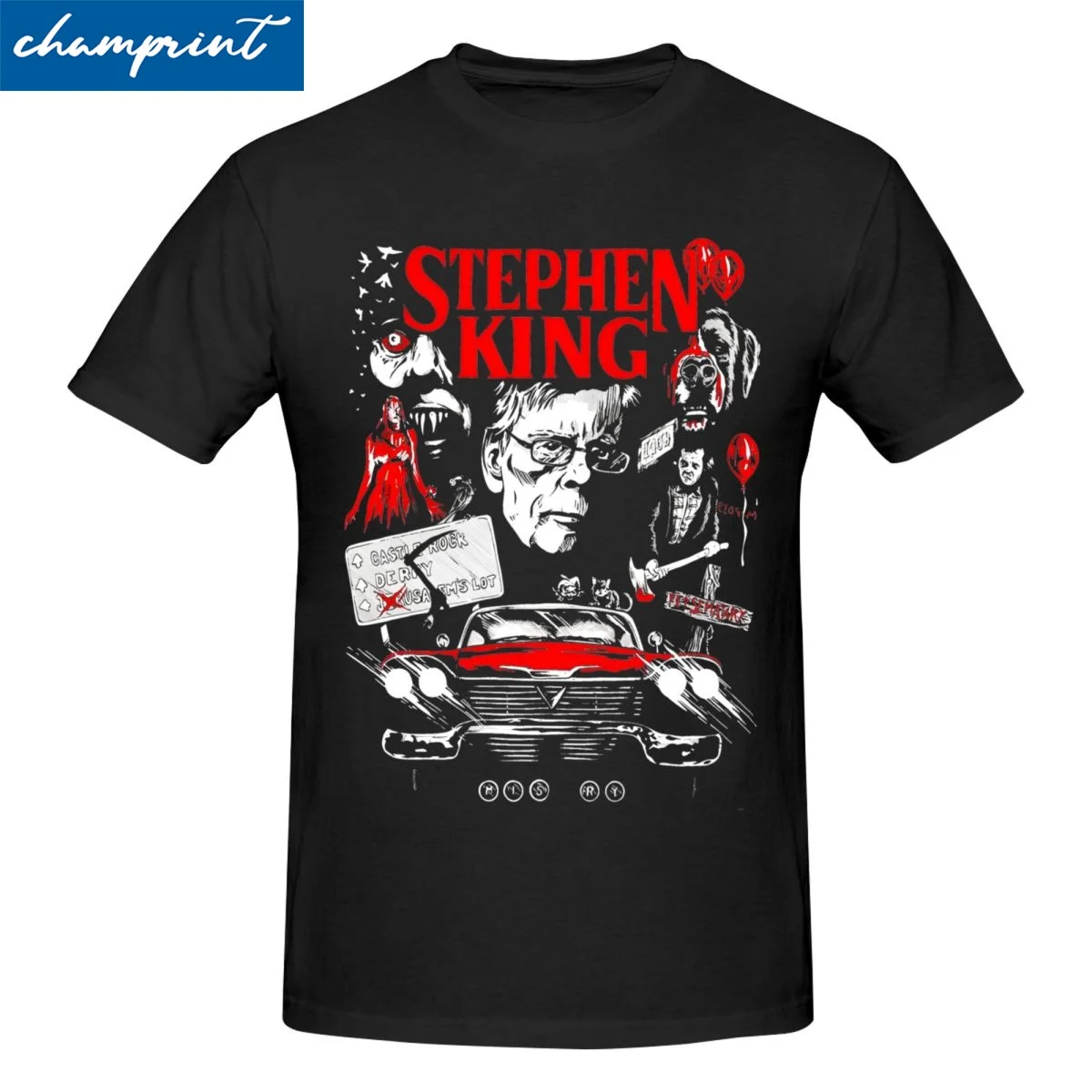 The King T-Shirts Men Women Stephen King Horror Characters Amazing Pure Cotton Tees Short Sleeve T Shirts Birthday Gift Tops