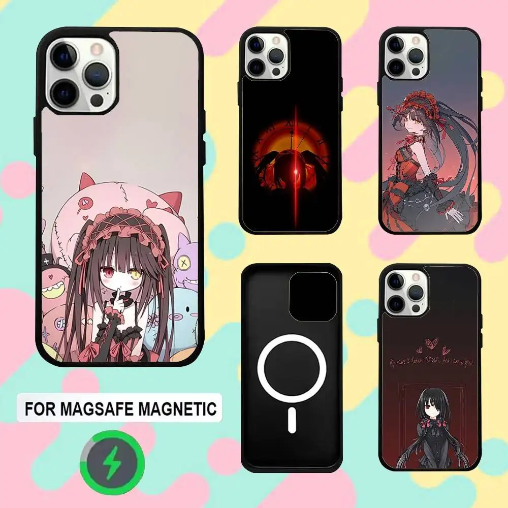 

T-Tokisaki Anime Kurumi Phone Case For iPhone 16e,16,15,14,13,12,11,Plus,Pro,Max,Mini Magsafe Magnetic Wireless Charging
