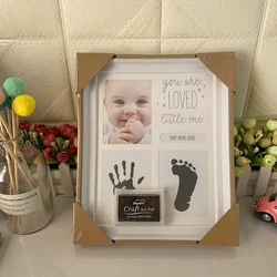 1pc Baby hand and foot prints souvenir 100 days old baby foot and foot footprints newborn picture frame full moon gift