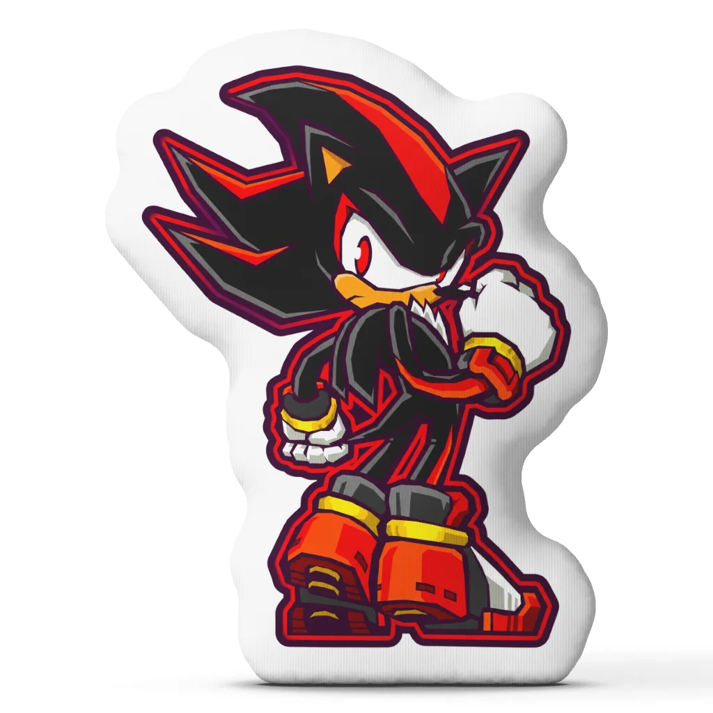 Shadow the Hedgehog Shaped Pillow Stuffed Cushion Video Game Character Throw Pillow for Sofa Home Decor Gaming Gift
